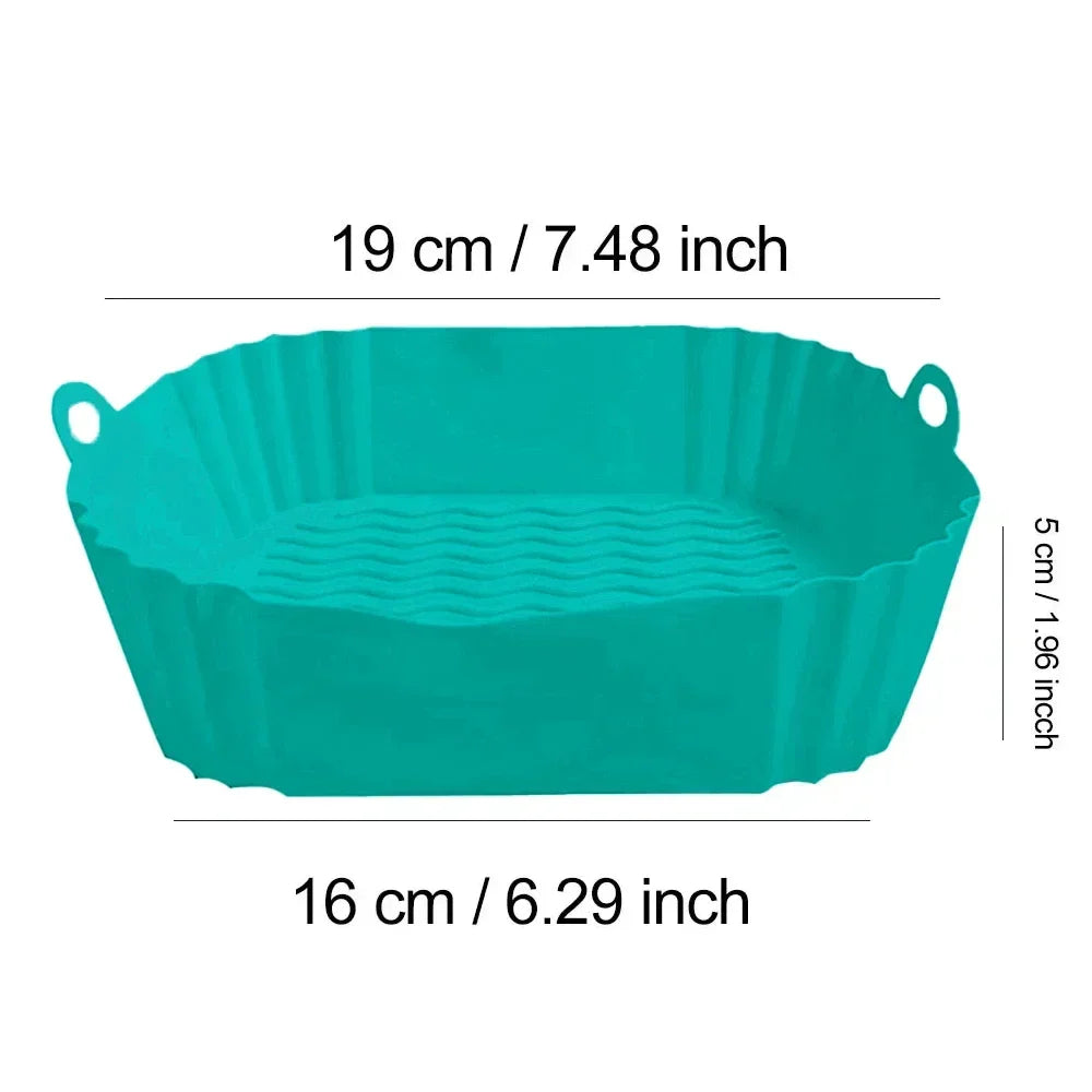 Silicone Airfryer Pan Square Non-Stick Dishwasher Safe