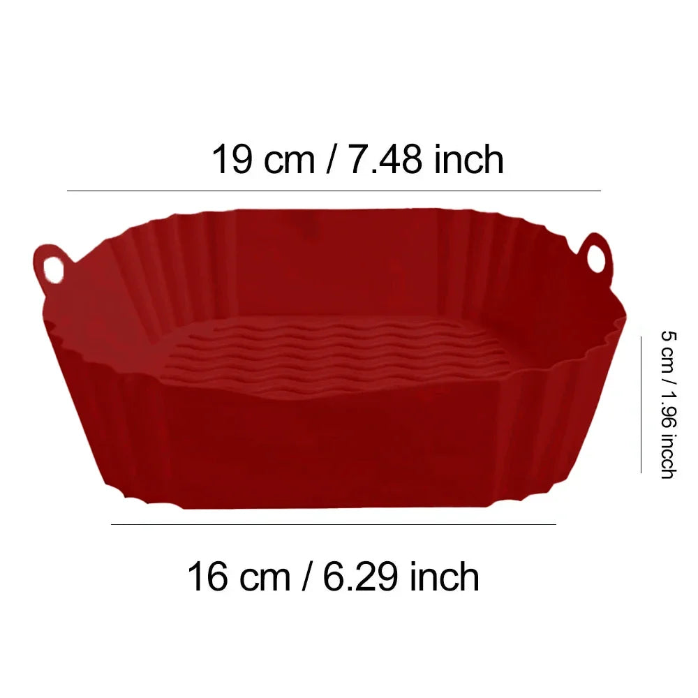 Silicone Airfryer Pan Square Non-Stick Dishwasher Safe