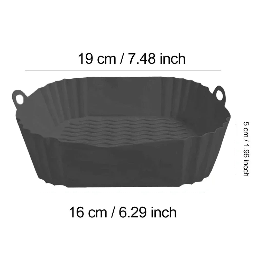 Silicone Airfryer Pan Square Non-Stick Dishwasher Safe