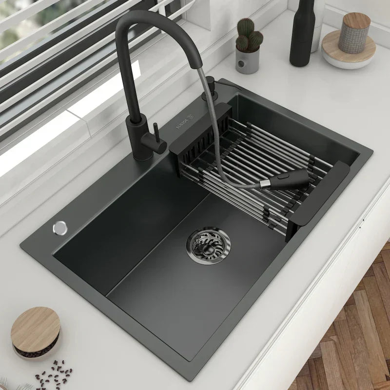 Single-Bowl Kitchen Sink 20-Gauge Brushed Stainless Sound Dampers