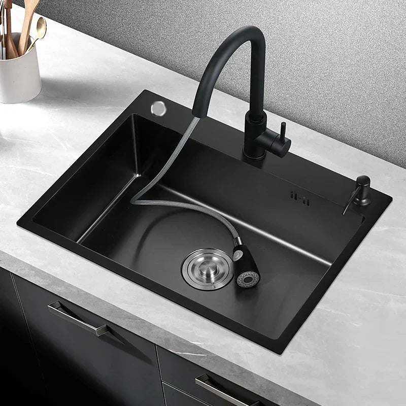 Single-Bowl Kitchen Sink 20-Gauge Brushed Stainless Sound Dampers