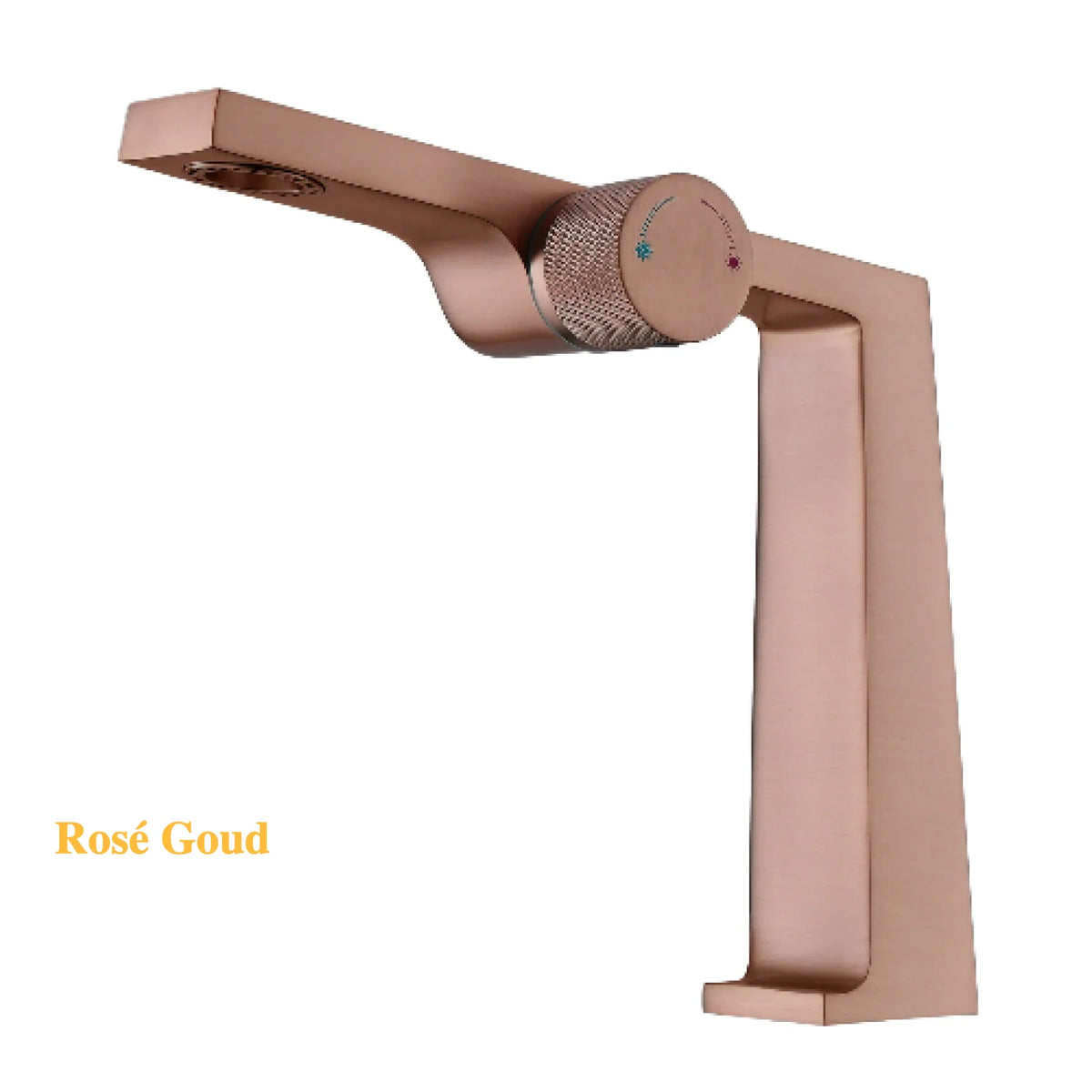 Single-Handle Bathroom Faucet Brushed Rose Gold Solid Brass