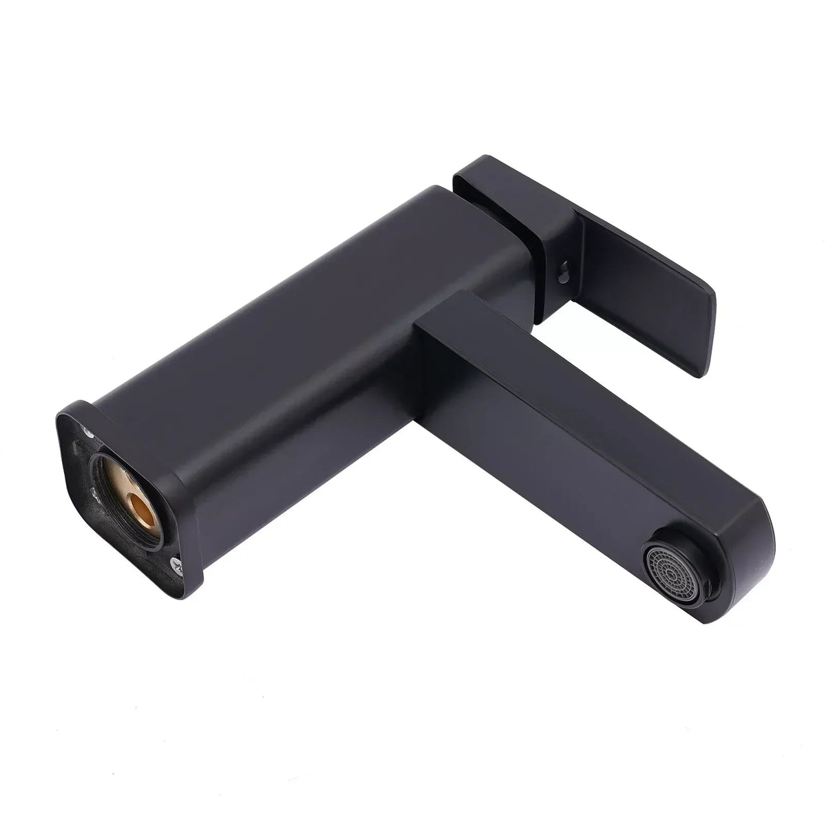 Single-Handle Faucet Matte Black LED Temp Display Ceramic Valve