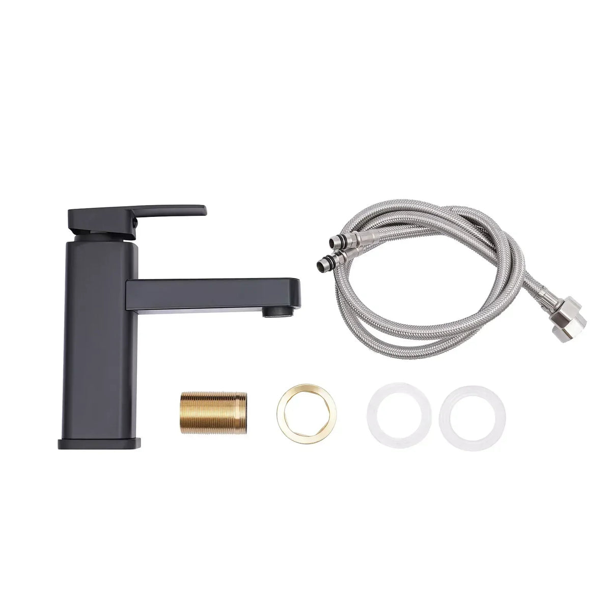 Single-Handle Faucet Matte Black LED Temp Display Ceramic Valve