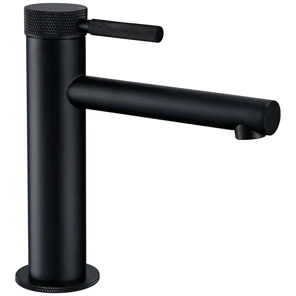 Single-Hole Bathroom Faucet Solid Brass Brushed Gold 360° Swivel