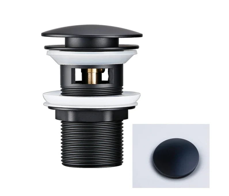 Sink Drain Stopper Push-Down Brass Universal Fit