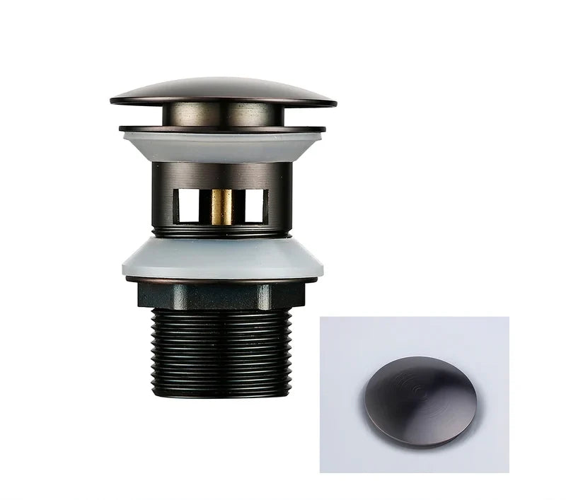 Sink Drain Stopper Push-Down Brass Universal Fit