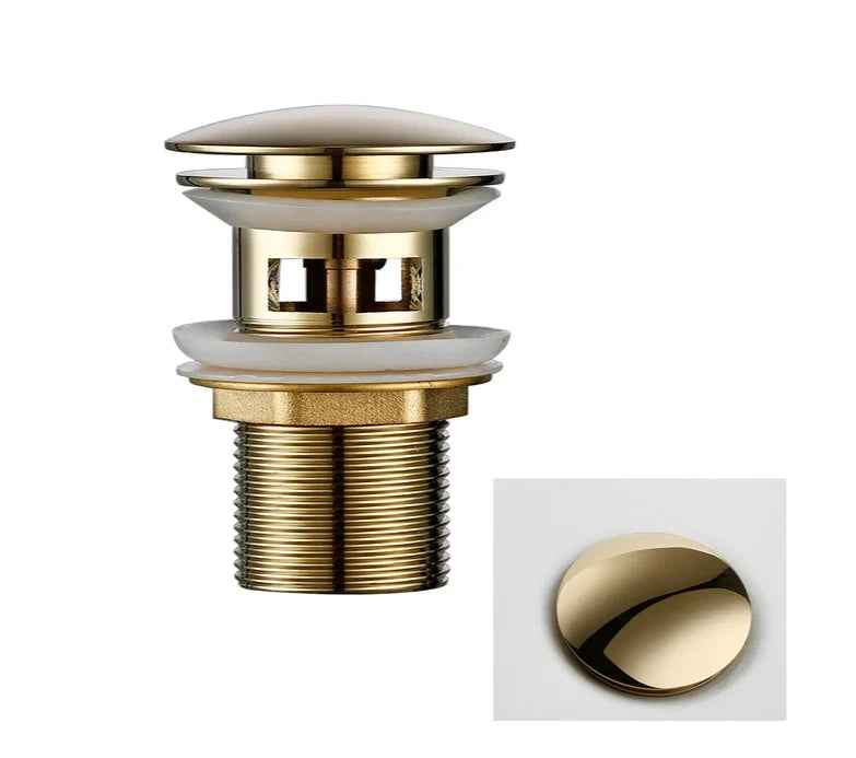Sink Drain Stopper Push-Down Brass Universal Fit