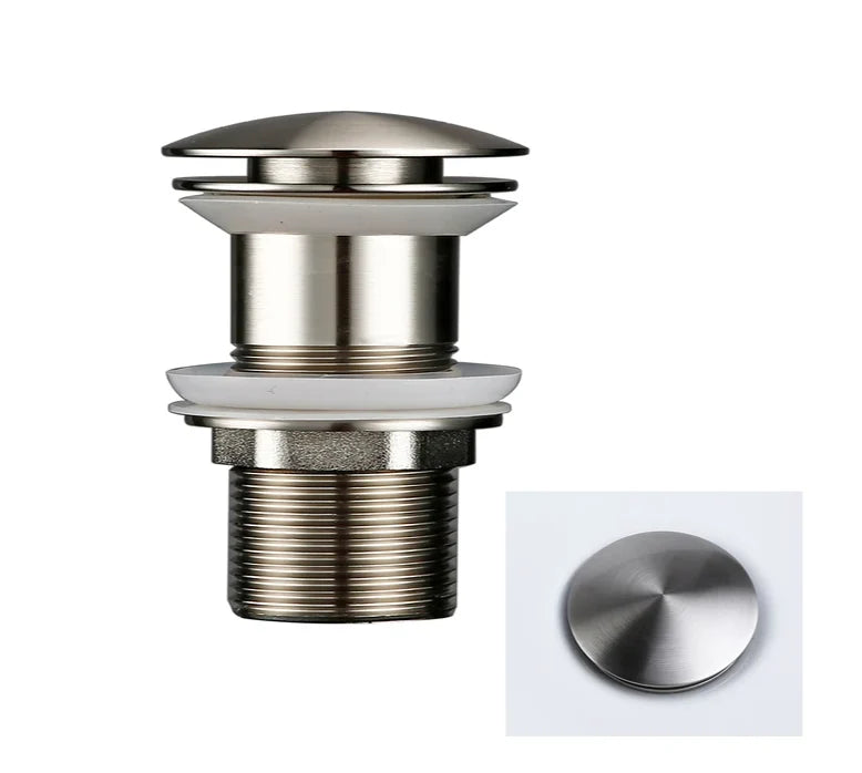 Sink Drain Stopper Push-Down Brass Universal Fit