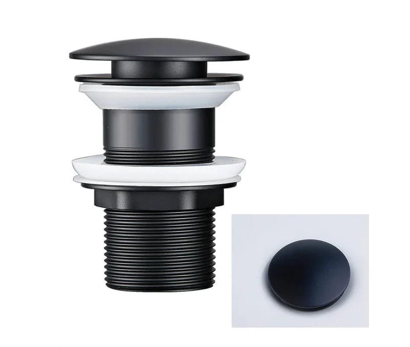 Sink Drain Stopper Push-Down Brass Universal Fit