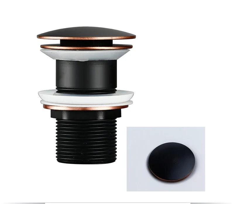 Sink Drain Stopper Push-Down Brass Universal Fit