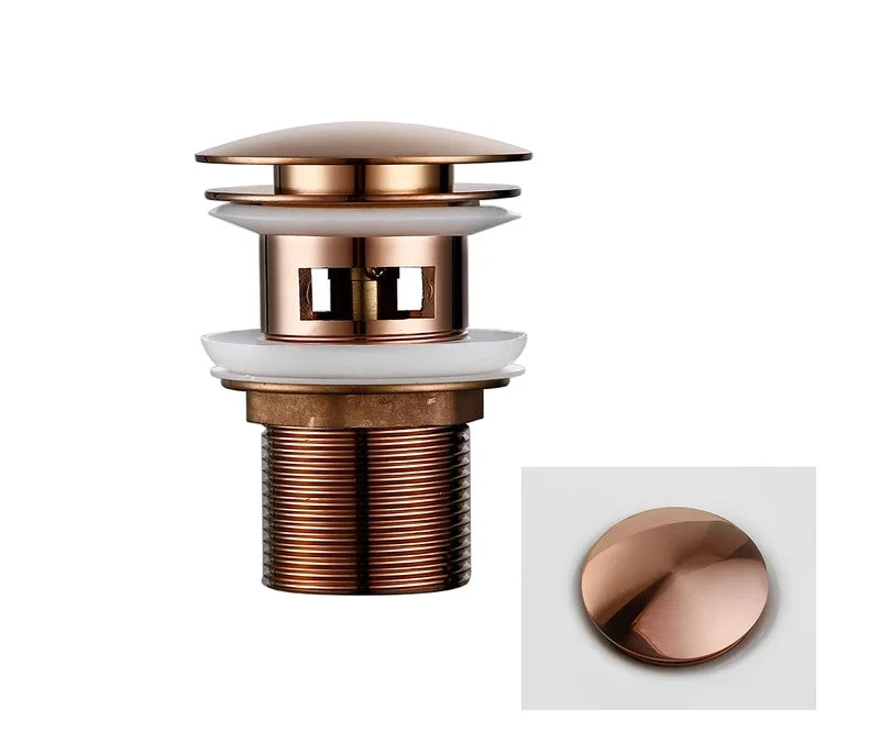 Sink Drain Stopper Push-Down Brass Universal Fit