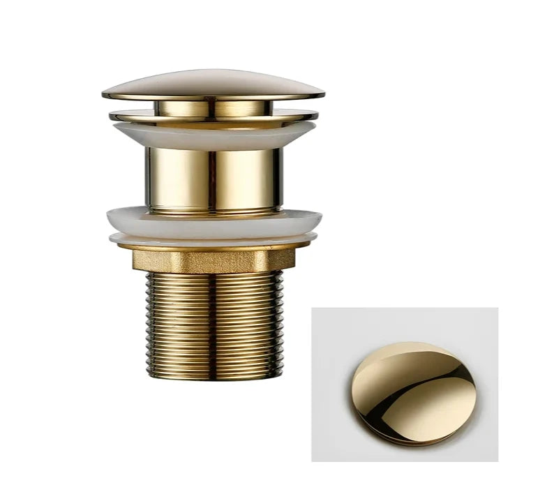 Sink Drain Stopper Push-Down Brass Universal Fit