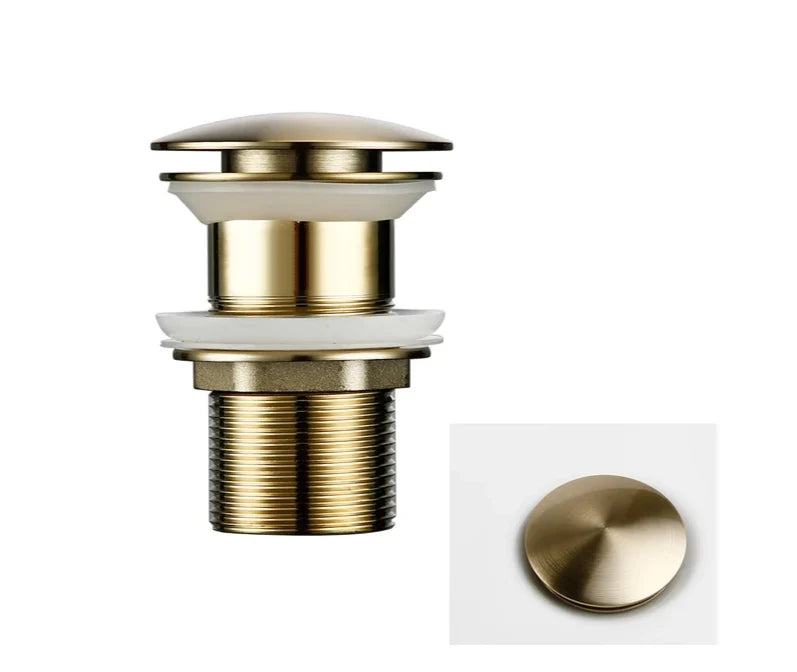 Sink Drain Stopper Push-Down Brass Universal Fit