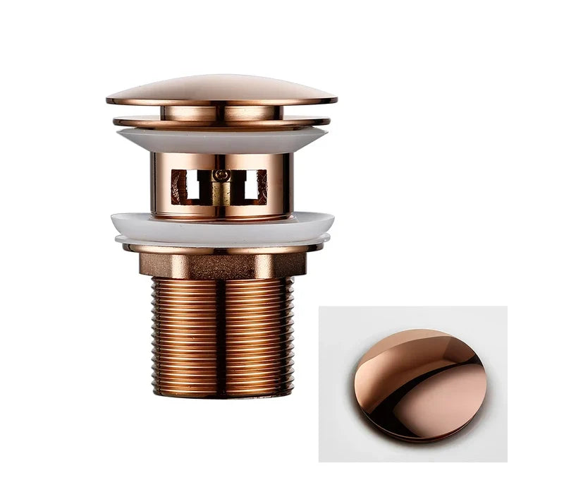 Sink Drain Stopper Push-Down Brass Universal Fit