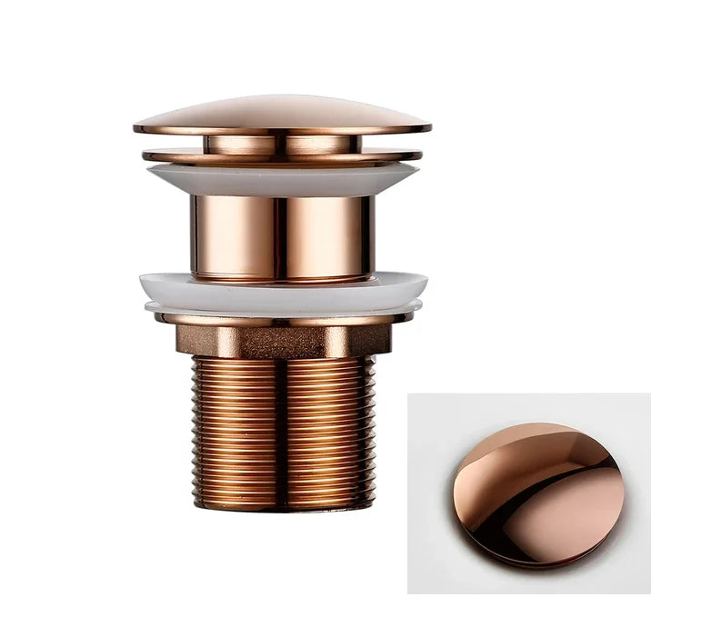 Sink Drain Stopper Push-Down Brass Universal Fit