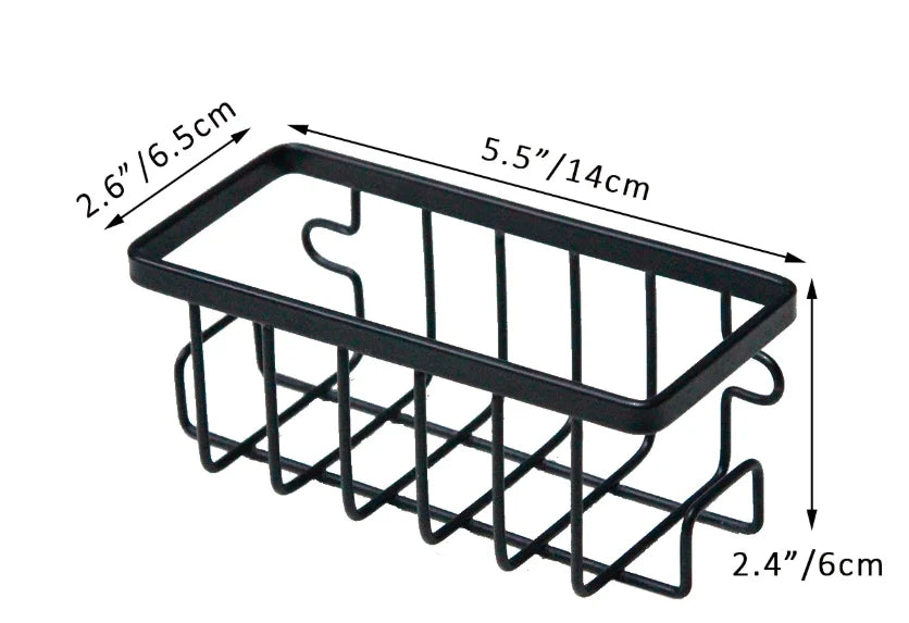 Sink Sponge Holder Rust-Resistant Aluminum Extra-Strong Suction Quick-Dry