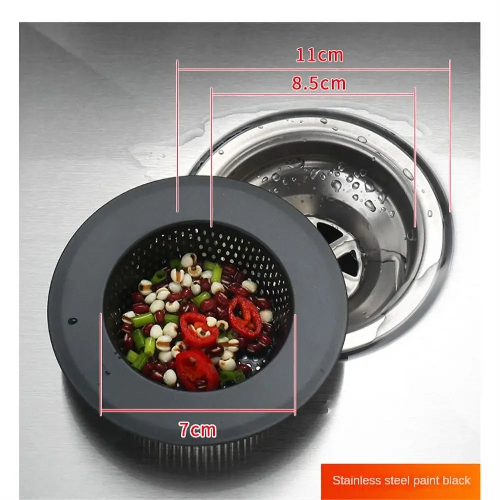 Sink Strainer Matte Black Stainless Steel Fine Mesh