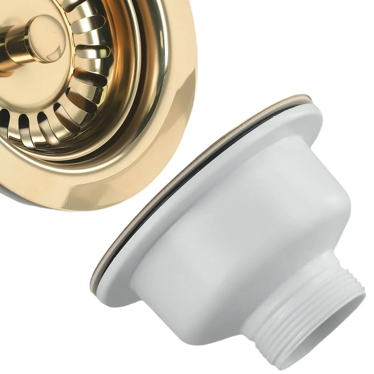 Sink Strainer Stainless Steel & Gold Finish Universal Fit