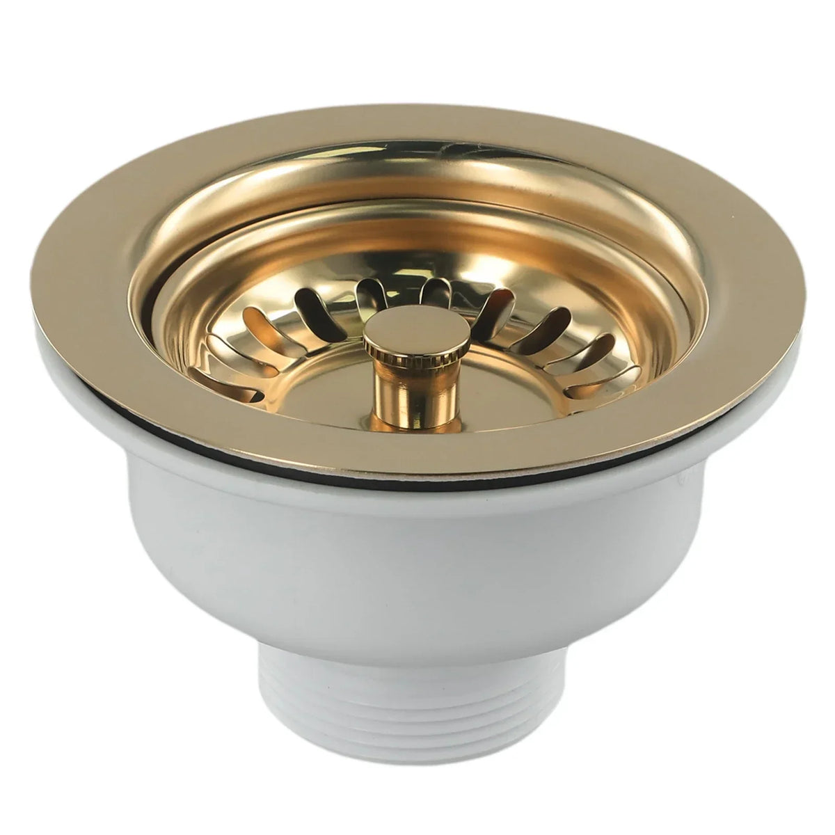 Sink Strainer Stainless Steel & Gold Finish Universal Fit