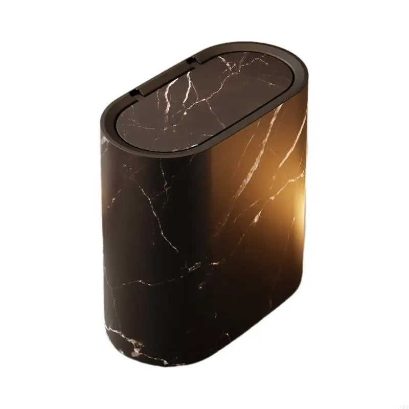 Small Trash Bin Hidden Lid Wood Finish