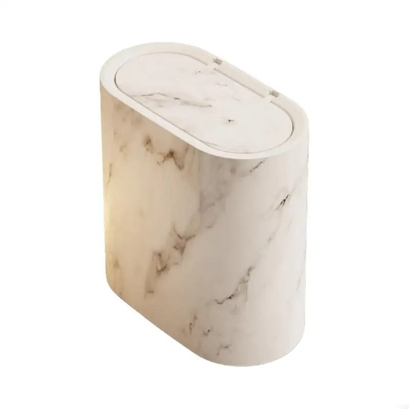 Small Trash Bin Hidden Lid Wood Finish