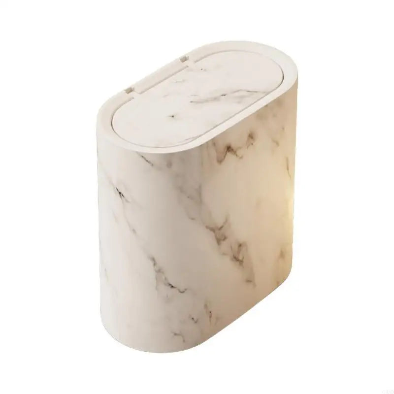 Small Trash Bin Hidden Lid Wood Finish