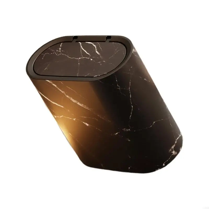 Small Trash Bin Hidden Lid Wood Finish