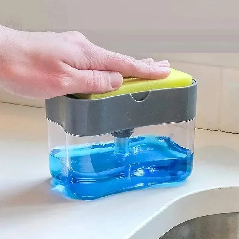 Soap Dispenser Push-Top Integrated Sponge Holder