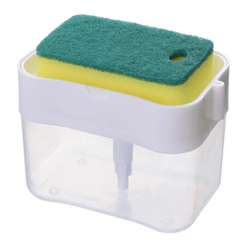 Soap Dispenser Push-Top Integrated Sponge Holder