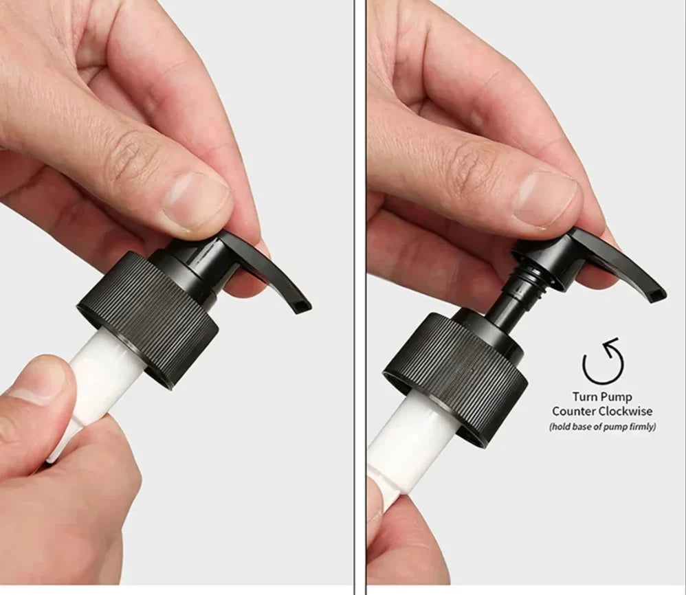 Soap Dispenser Set Matte Black Refillable Leak-Resistant Pump