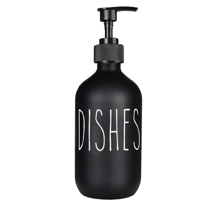 Soap Dispenser Set Matte Black Refillable Leak-Resistant Pump