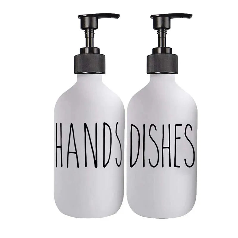 Soap Dispenser Set Matte Black Refillable Leak-Resistant Pump