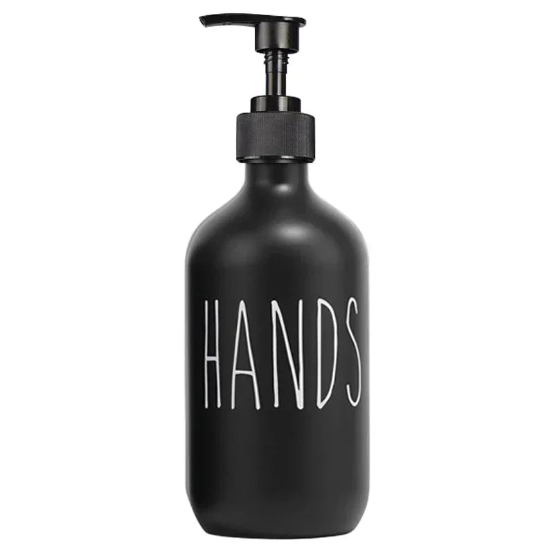 Soap Dispenser Set Matte Black Refillable Leak-Resistant Pump