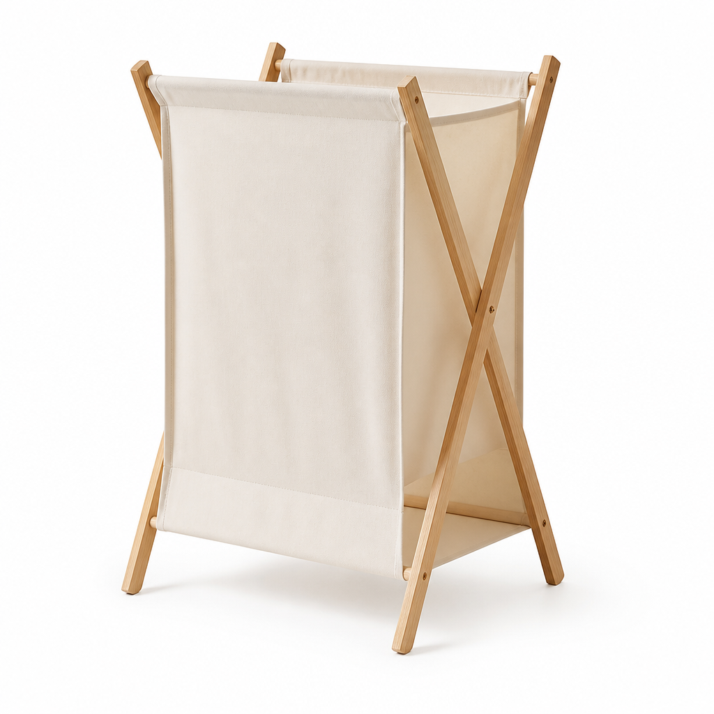 Solid Wood Open-Top Laundry Basket