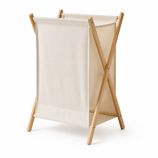 Solid Wood Open-Top Laundry Basket