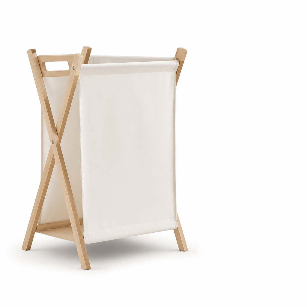 Solid Wood Open-Top Laundry Basket