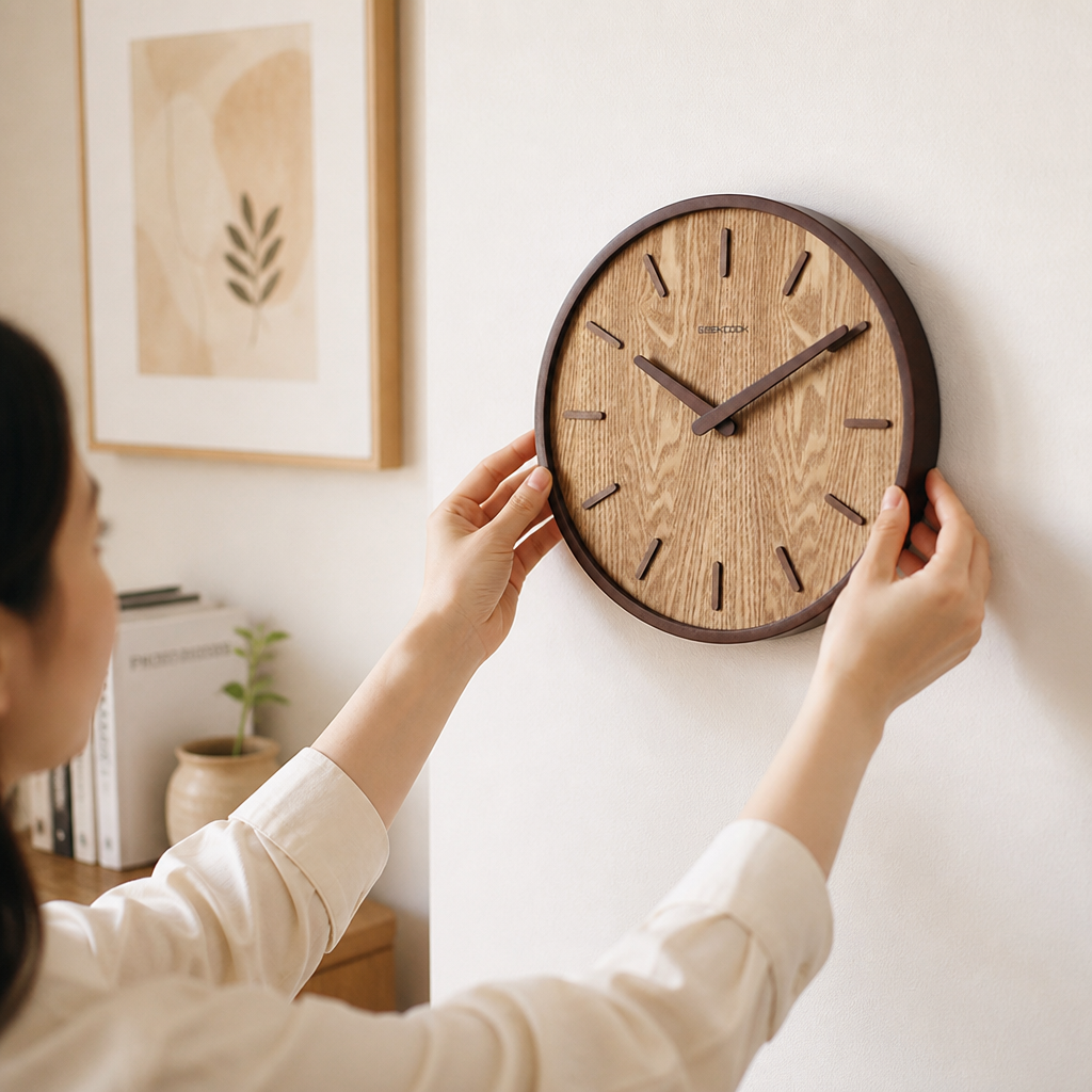 Solid Wood Silent Quartz Wall Clock