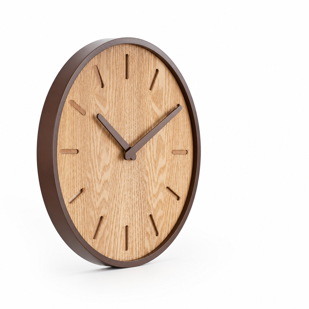 Solid Wood Silent Quartz Wall Clock