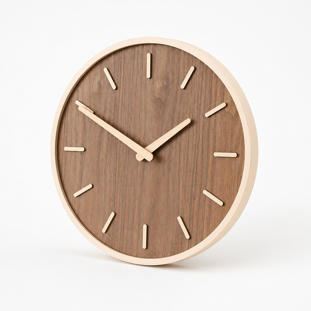 Solid Wood Silent Quartz Wall Clock