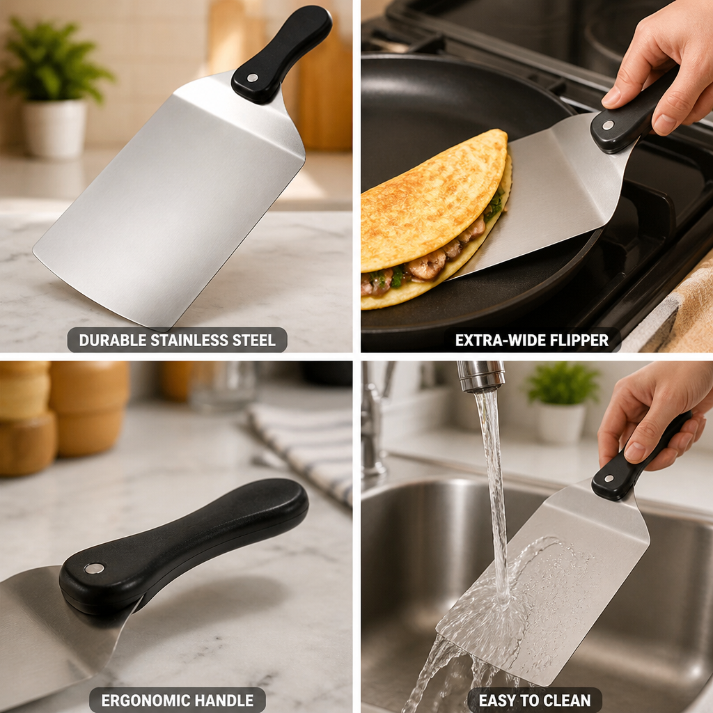 Spatula Extra-Wide Stainless Steel Molded Handle