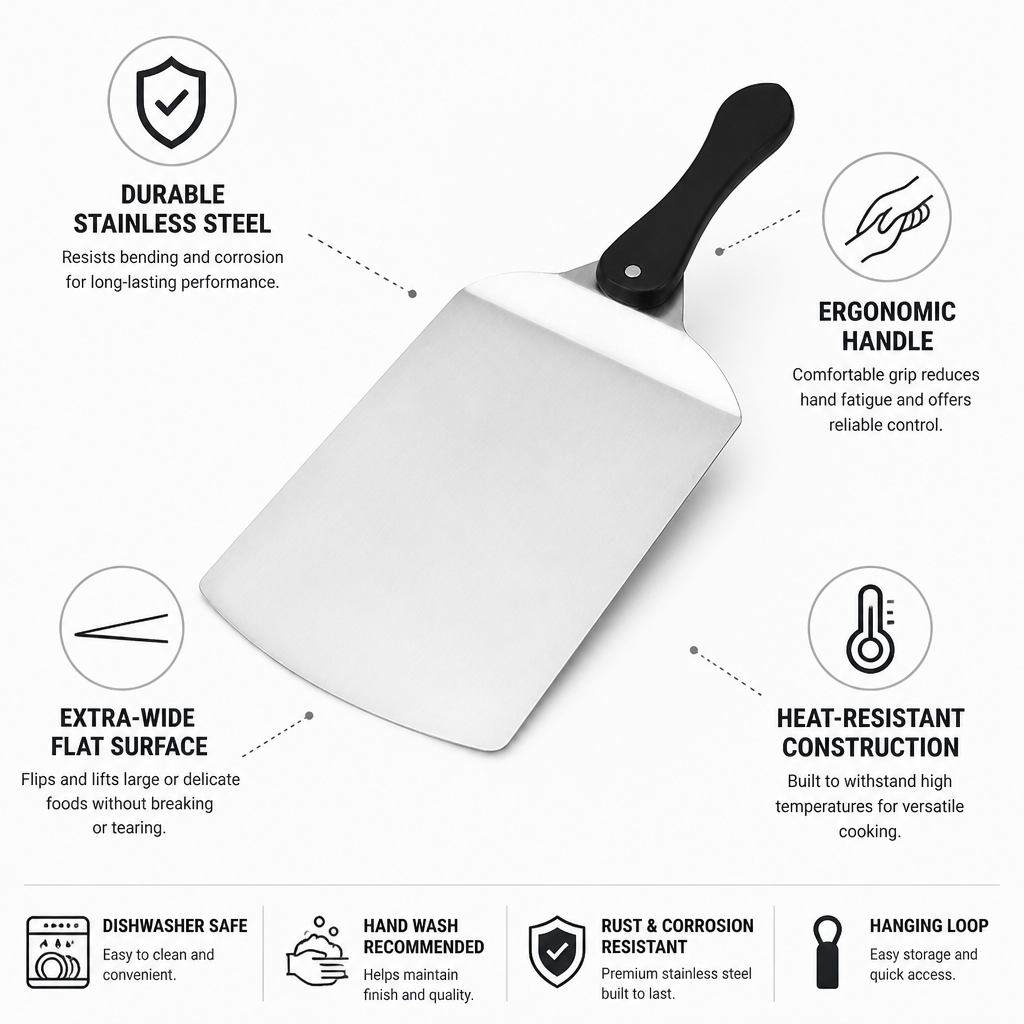 Spatula Extra-Wide Stainless Steel Molded Handle
