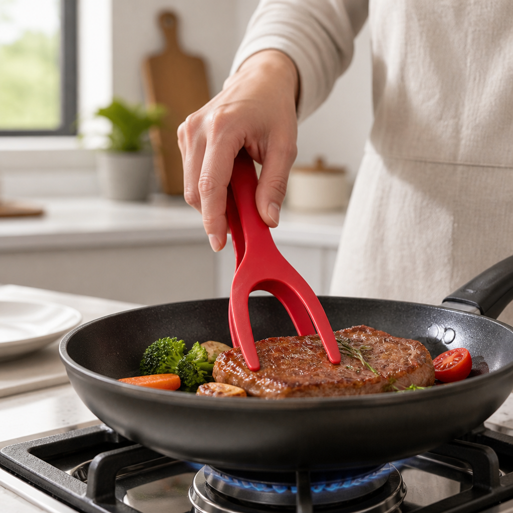 Spatula & Tongs 2-In-1 Silicone Heat-Resistant