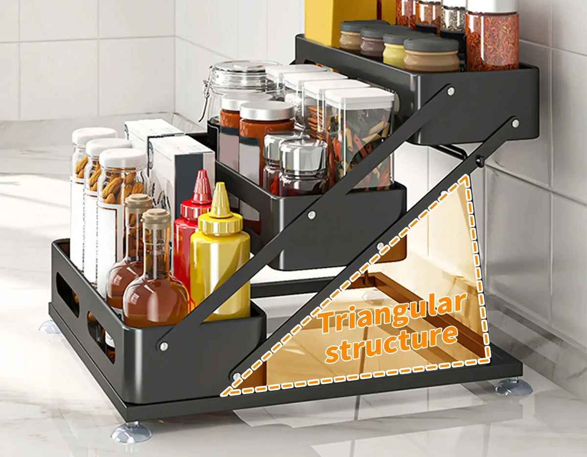 Spice Rack 3-Tier Foldable Powder-Coated Metal