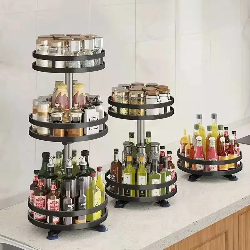 Spice Rack 360° Rotating Non-Slip Base