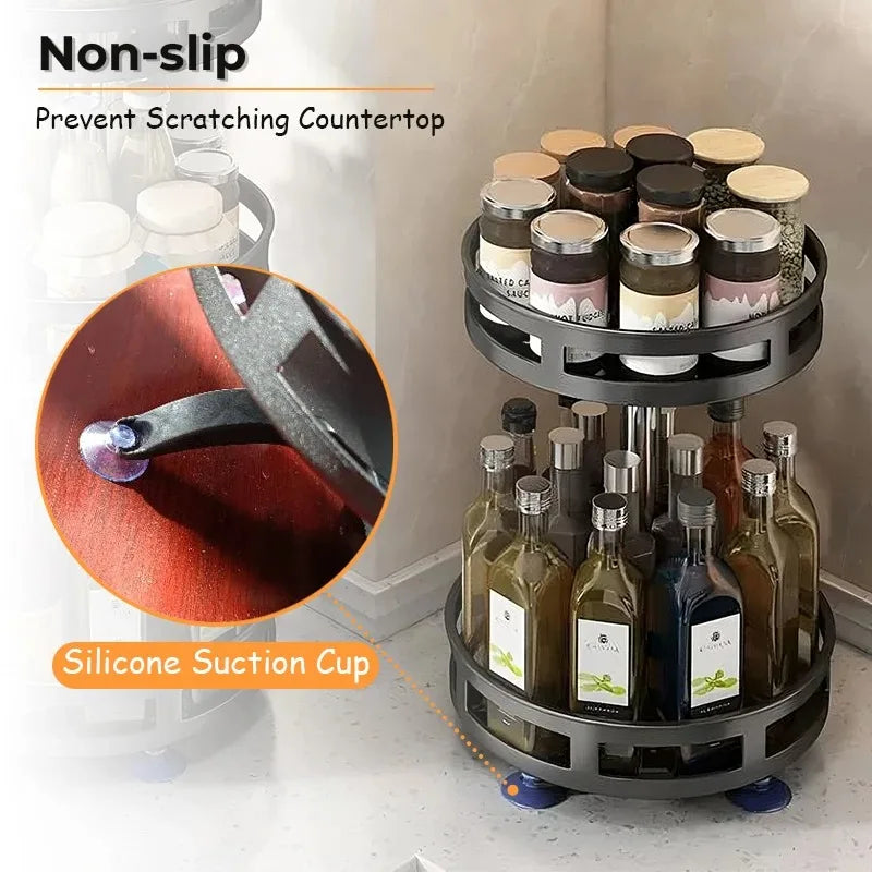 Spice Rack 360° Rotating Non-Slip Base