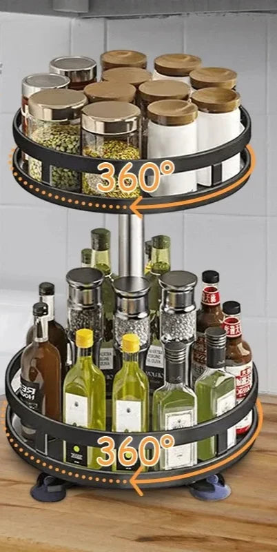 Spice Rack 360° Rotating Non-Slip Base