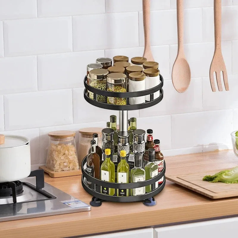 Spice Rack 360° Rotating Non-Slip Base