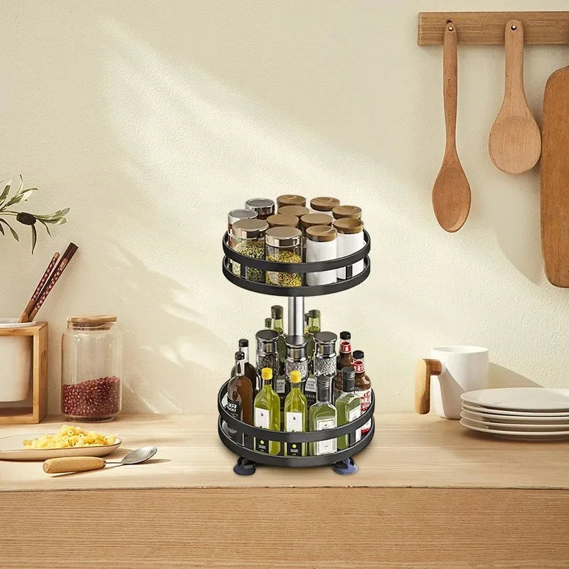 Spice Rack 360° Rotating Non-Slip Base