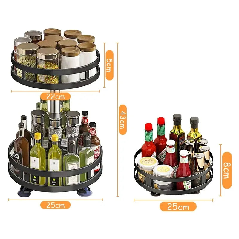 Spice Rack 360° Rotating Non-Slip Base